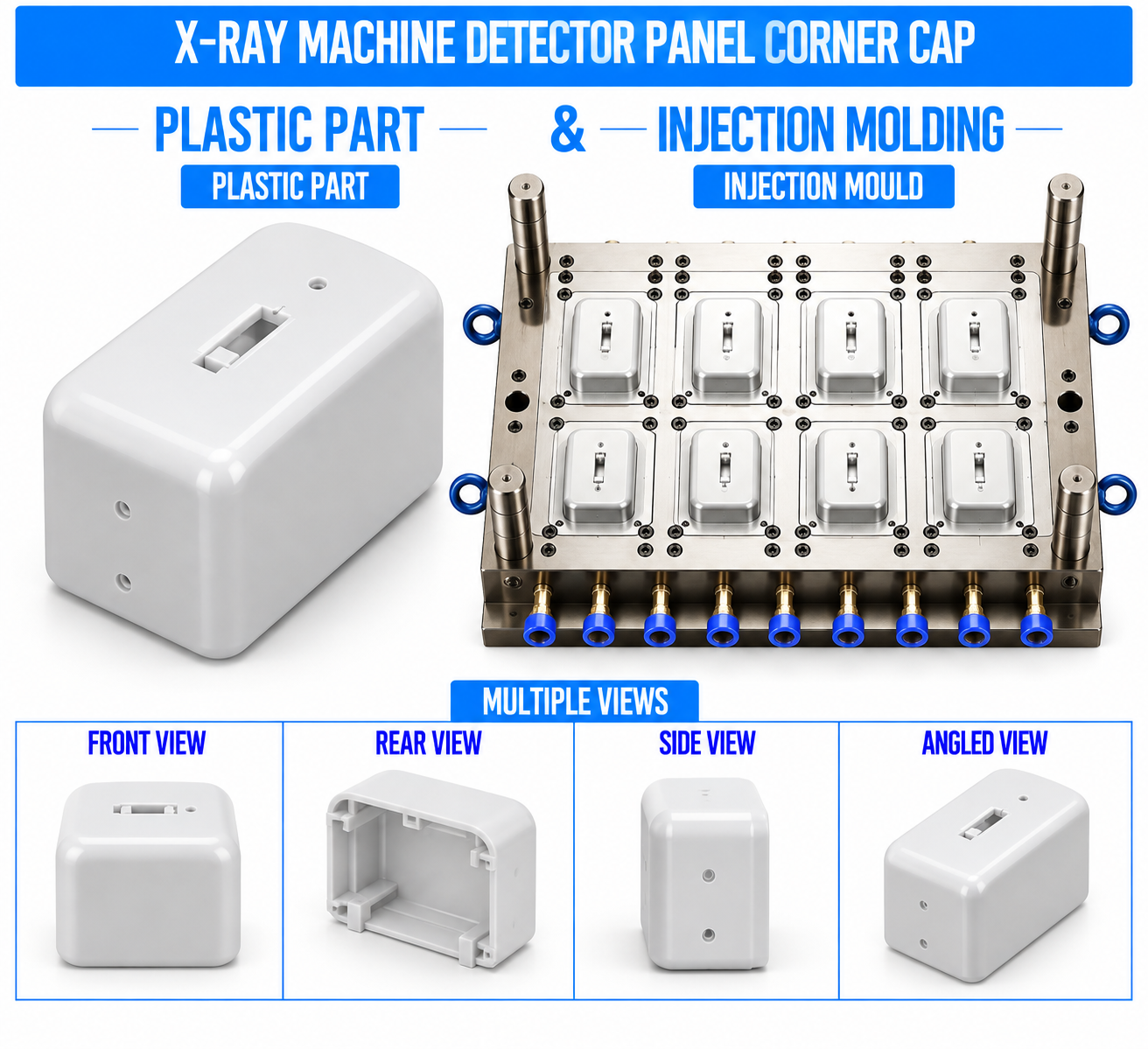 X-Ray Machine Plastic Detector Panel Corner Cap Mould and Moulding Service